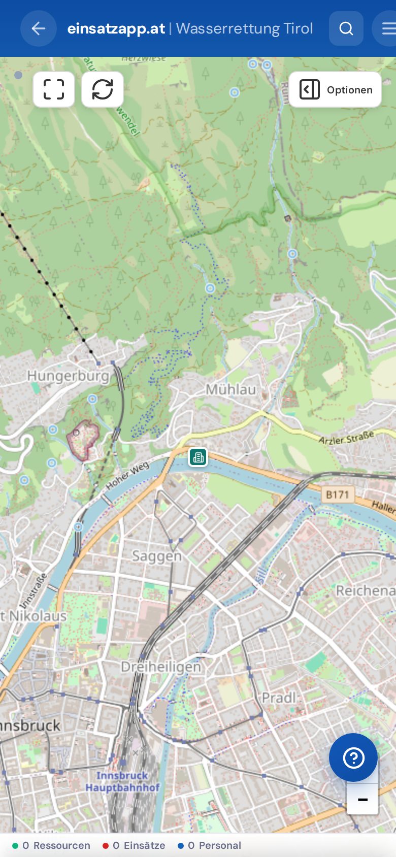 GeoViewer: Karte mit Einsätzen und Ressourcen